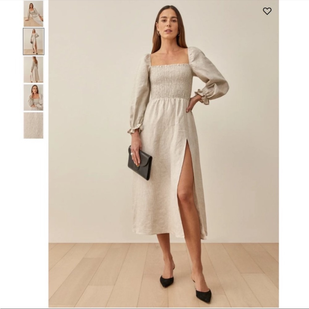 Reformation Gitane Linen Dress - Oatmeal XS